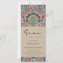 RAFT BOHO部族イカットピンクティール（緑がかった色）日付INVIを保存