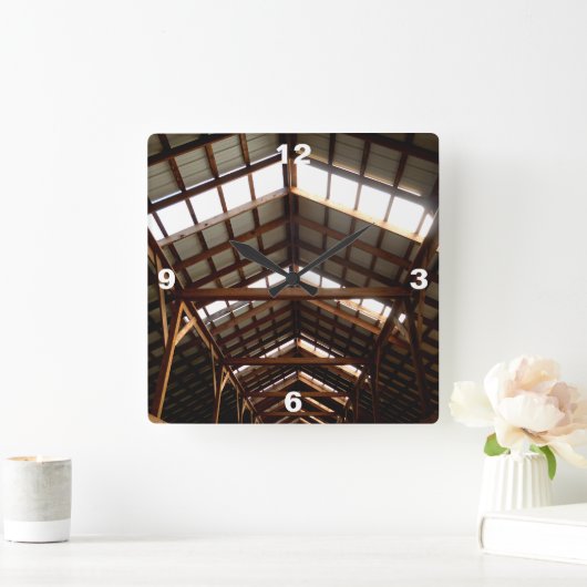 Rafters スクエア壁時計 (ホーム)