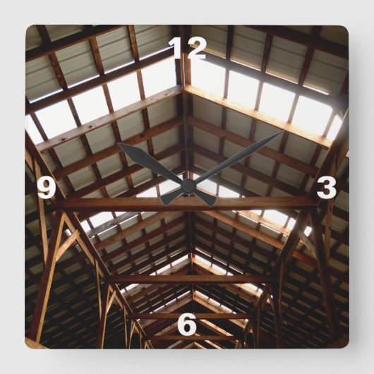 Rafters スクエア壁時計 (正面)