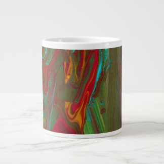 Rag To Riches 1 Bold Red Green Abstract Drink Mug ジャンボコーヒーマグカップ