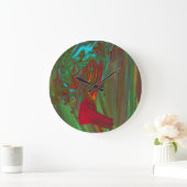 Rag To Riches 1 Bold Red Green Abstract Wall Clock ラージ壁時計 (ホーム)