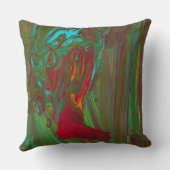 Rag To Riches 1 Red Green Abstract Accent Pillow クッション (裏面)