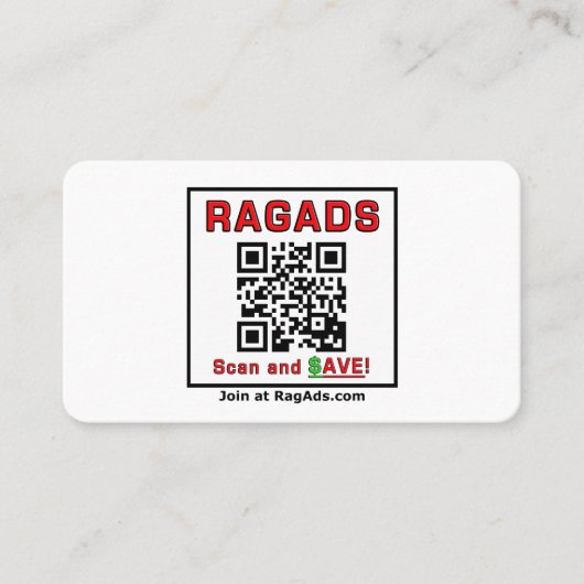 RAGADSの与えビジネスカードを出して、支払いを受け取る! 名刺 (正面)