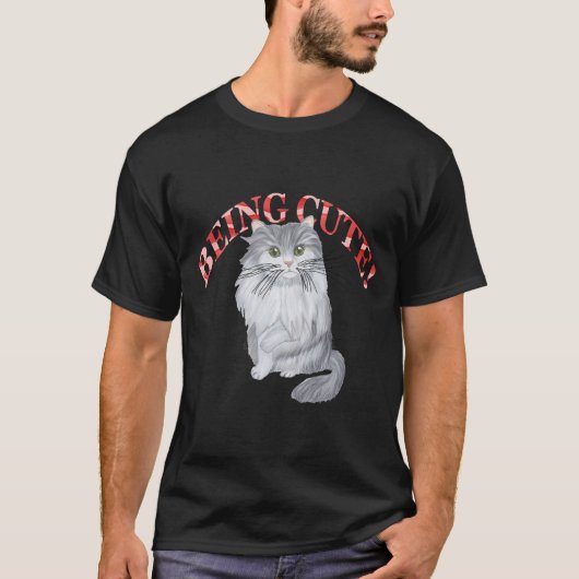 RAGAMUFFIN CAT BEING CUTE Tシャツ (正面)