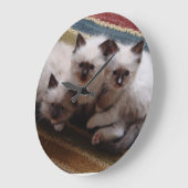 Ragdollの子ネコの時計 ラージ壁時計 (傾斜)