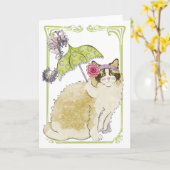 Ragdollの挨拶状 カード (黄色い花)