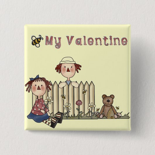 Ragdollの蜂私のバレンタインのTシャツおよびギフト 缶バッジ (正面)