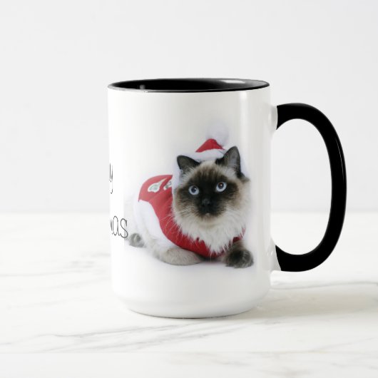 Ragdoll猫のクリスマスのマグ マグカップ (右)