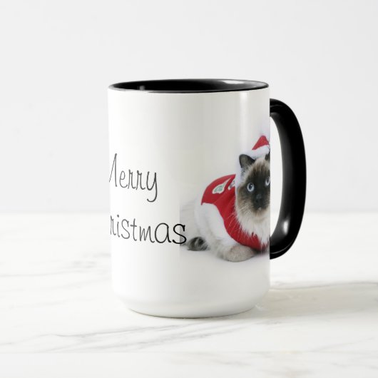 Ragdoll猫のクリスマスのマグ マグカップ (正面右)