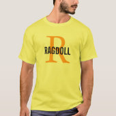 Ragdoll猫のモノグラムのデザイン Tシャツ (正面)