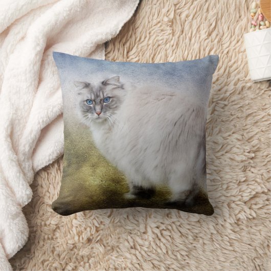 Ragdoll猫の枕 クッション (ブランケット)