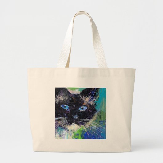Ragdoll猫の絵画 ラージトートバッグ (正面)