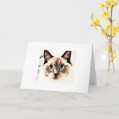 Ragdoll猫カード カード (黄色い花)