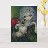 "Ragdoll猫"のを用いるプリンセス挨拶状 カード (黄色い花)