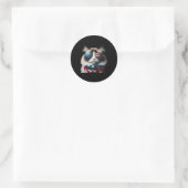 Ragdoll Cat 7月4日Independence Day Owner Ame ラウンドシール (バッグ)