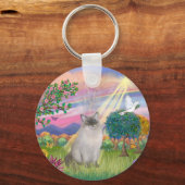 Ragdoll Cat (Blue Point) - Cloud Angel キーホルダー (正面)