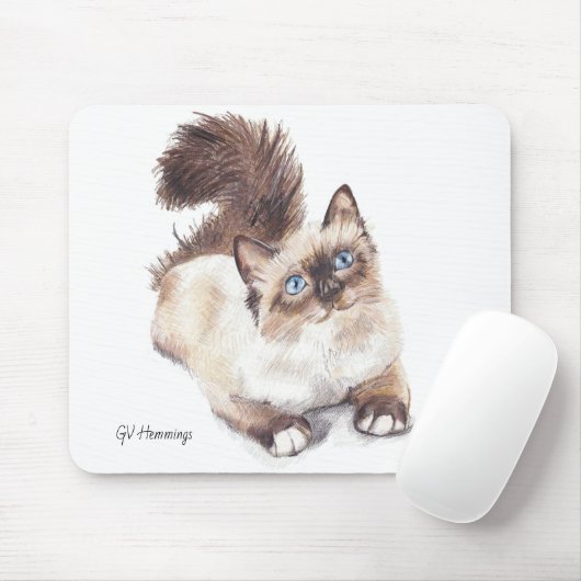 Ragdoll cat by Artist GV Hemmings Mouse pad マウスパッド (マウス)