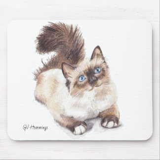 Ragdoll cat by Artist GV Hemmings Mouse pad マウスパッド
