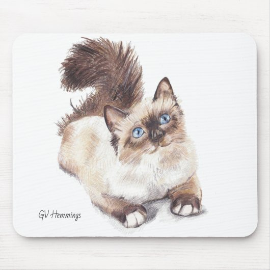 Ragdoll cat by Artist GV Hemmings Mouse pad マウスパッド (正面)