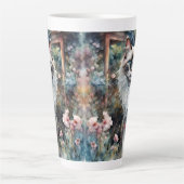 Ragdoll Cat in English Garden カフェラテマグ (正面)