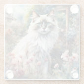 Ragdoll Cat in English Garden ガラスコースター (裏面)