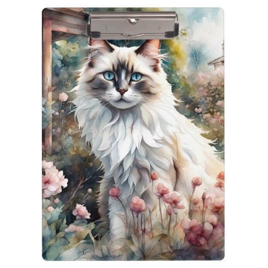 Ragdoll Cat in English Garden クリップボード (正面)