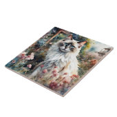 Ragdoll Cat in English Garden タイル (側面)