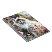 Ragdoll Cat in English Garden ノートブック (右側)