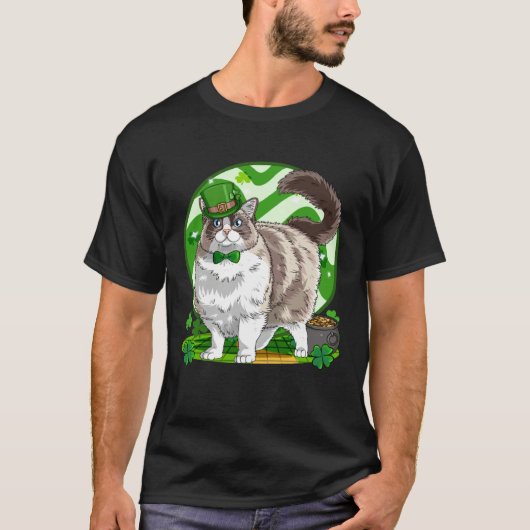 Ragdoll Cat Lucky Leprechaun St Patricks Day Tシャツ (正面)