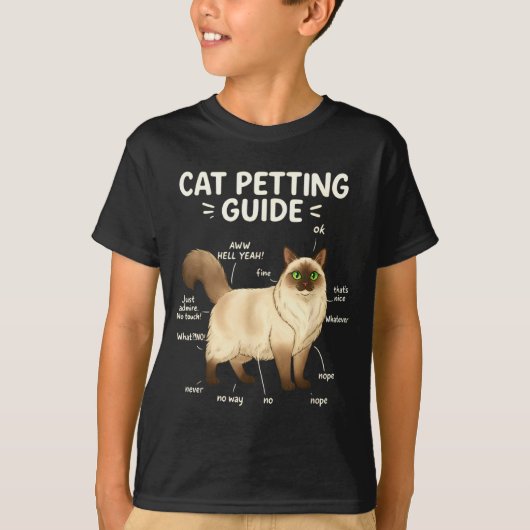 Ragdoll Cat Petting Guide Funny Cat Lover  Tシャツ (正面)