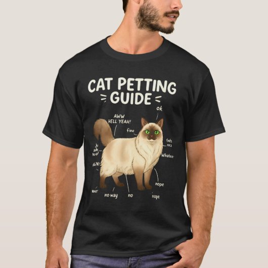 Ragdoll Cat Petting Guide Funny Cat Lover  Tシャツ (正面)