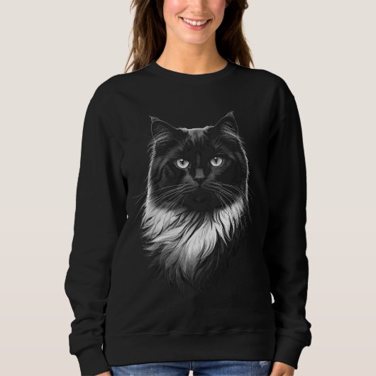 Ragdoll Cat Women's Black Sweatshirt スウェットシャツ (正面)