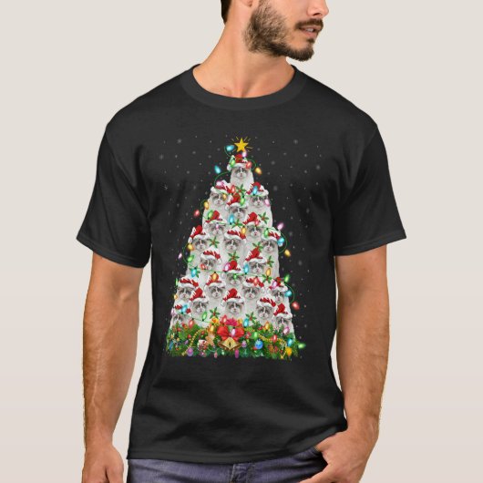 Ragdoll Cat   Xmas Lights Santa Ragdoll Christmas  Tシャツ (正面)