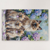 Ragdoll Hydrangea Garden Art ジグソーパズル (横)