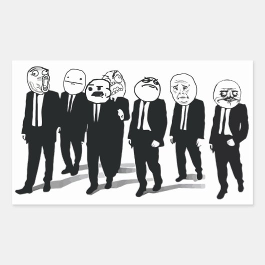 Rage集団四角形ステッカー 長方形シール (正面)