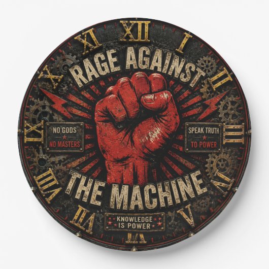 Rage Against the Machine Protest Art ペーパープレート (正面)