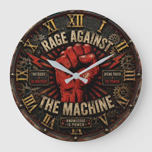 Rage Against the Machine Protest Art ラージ壁時計 (正面)