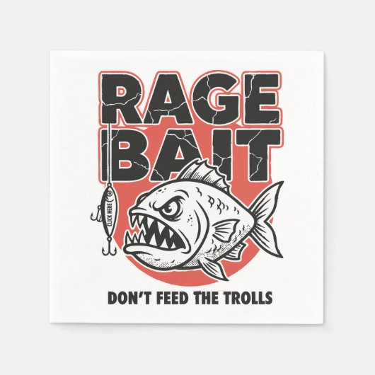 Rage Bait, Don’t Feed The Trolls スタンダードカクテルナプキン (正面)
