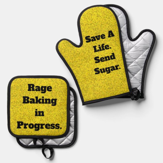 Rage Baking Oven Mitt and Pot Holder Set 鍋つかみ&鍋敷きセット (正面/裏面)