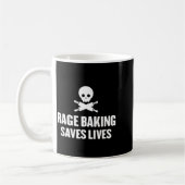 Rage Baking Saves Live Skull Funny Baker Cook Chef コーヒーマグカップ (左)
