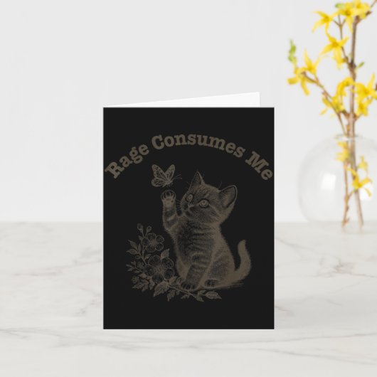 Rage Consumes Me Cat  カード (黄色い花)