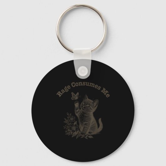 Rage Consumes Me Cat  キーホルダー (正面)
