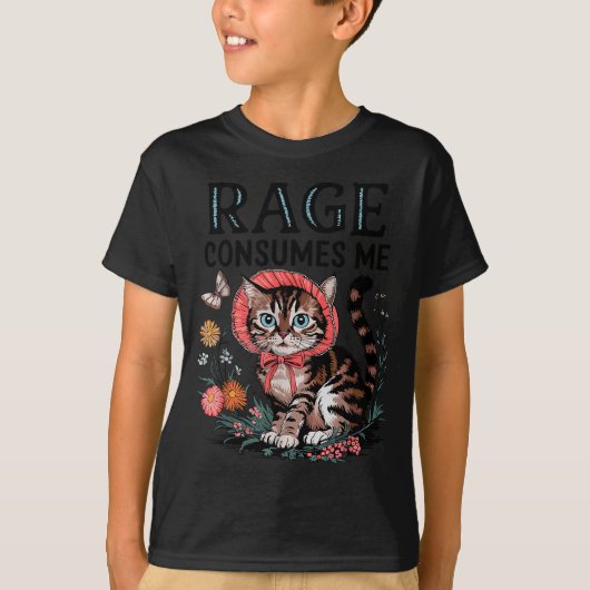 Rage Consumes Me Funny Cat Meme  Tシャツ (正面)