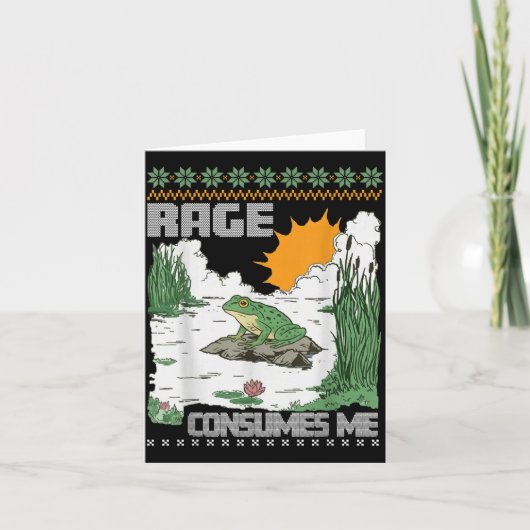 Rage Consumes Me Ugly Christmas Sweaters Funny Fro カード (正面)