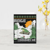 Rage Consumes Me Ugly Christmas Sweaters Funny Fro カード (黄色い花)