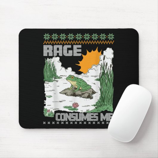 Rage Consumes Me Ugly Christmas Sweaters Funny Fro マウスパッド (マウス)