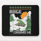 Rage Consumes Me Ugly Christmas Sweaters Funny Fro マウスパッド (正面)