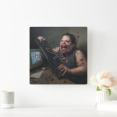 Rage Error: System Failure - Ctrl Alt Delirium スクエア壁時計 (ホーム)