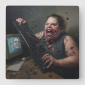 Rage Error: System Failure - Ctrl Alt Delirium スクエア壁時計 (正面)