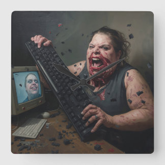 Rage Error: System Failure - Ctrl Alt Delirium スクエア壁時計